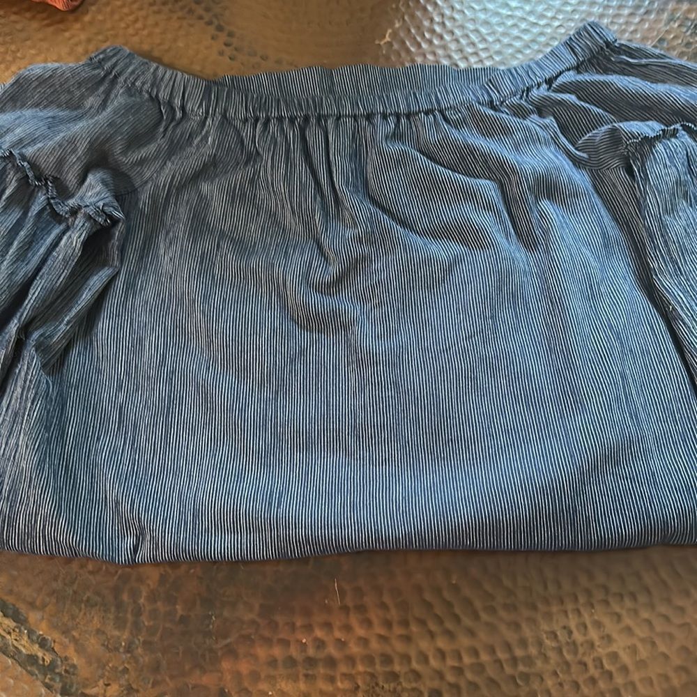 MADEWELL BLUE DRESS WITH GATHERED DROP GATHERED SLEEVES,EUC